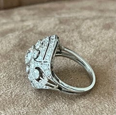 Platinum Edwardian Bombé Ring Diamonds