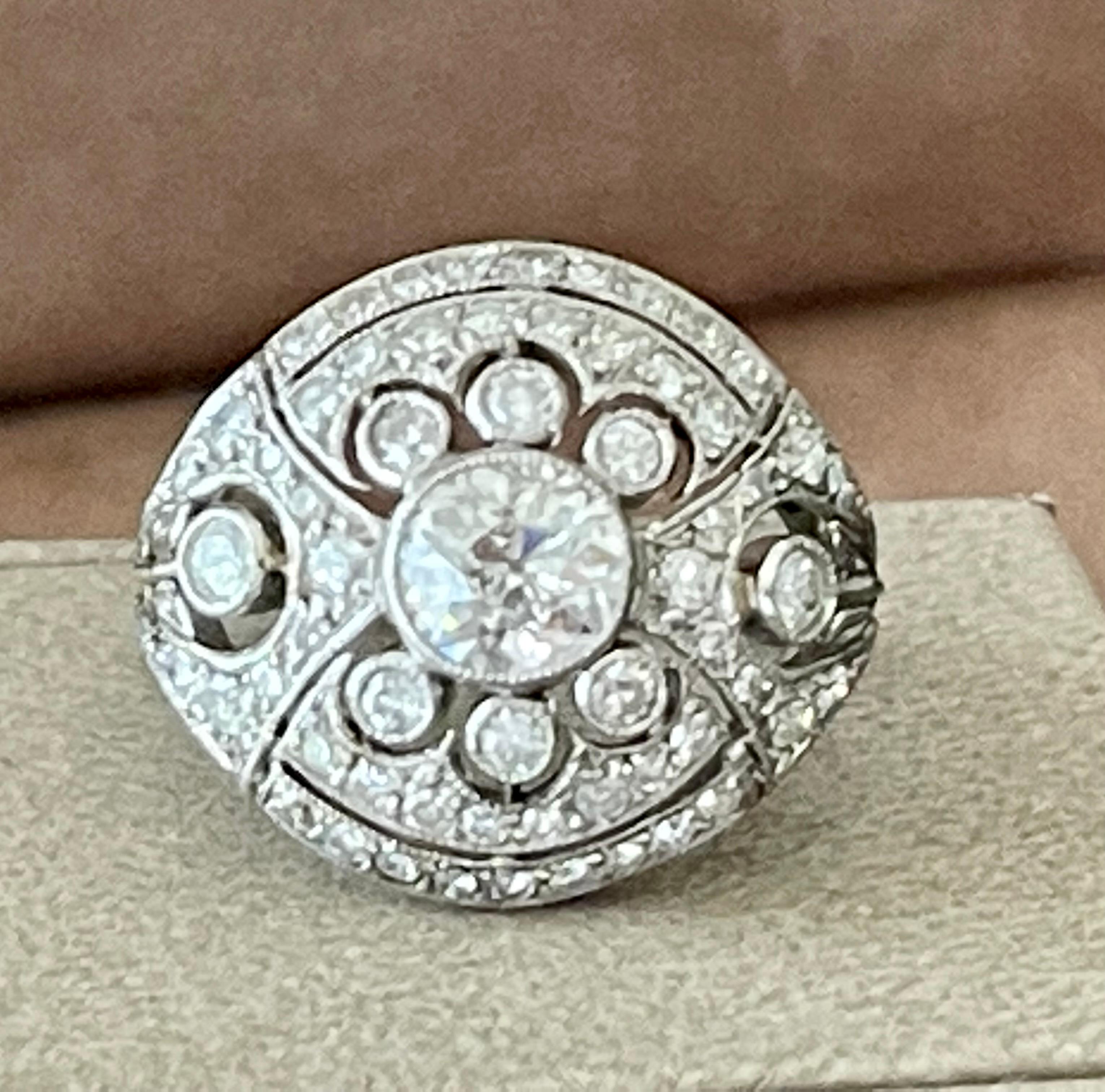 Platinum Edwardian Bombé Ring Diamonds For Sale 1