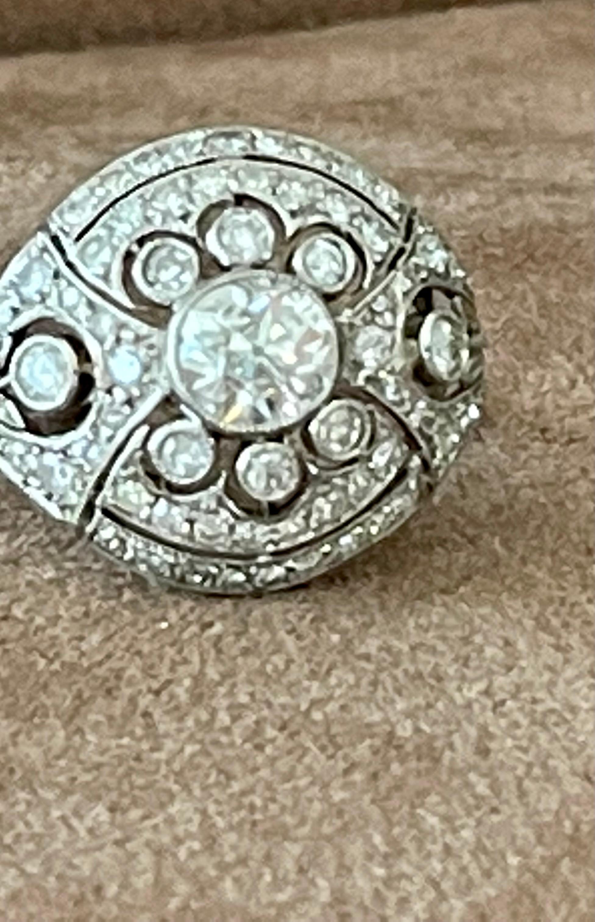 Platinum Edwardian Bombé Ring Diamonds For Sale 3