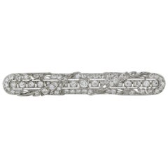 Platinum Edwardian Diamond Bar Pin