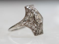 Platinum Edwardian Diamond Filigree Ring, circa Late 1800s