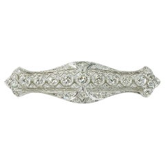 Platinum Edwardian Filigree Diamond Brooch