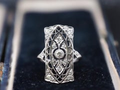 Platinum Edwardian Openwork Filigree Old European Diamond Ring
