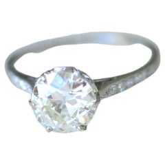 Platinum Edwardian Solitaire Engagement Ring with 1.70ct Diamond