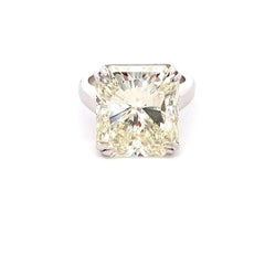 Platinum EGL Certified 15.09 Carat Radiant Cut Diamond Ring