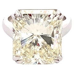 Platinum EGL Certified 15.09 Carat Radiant Cut Diamond Ring