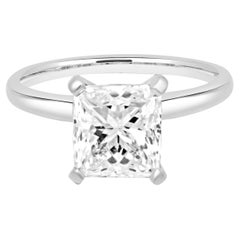 Bague de fiançailles solitaire en platine certifiée EGL 3.01ct Radiant Cut Diamond