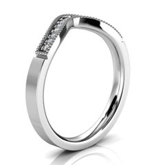 Platinum Eleanor Curve Diamond Ring '1/10 Ct. Tw'