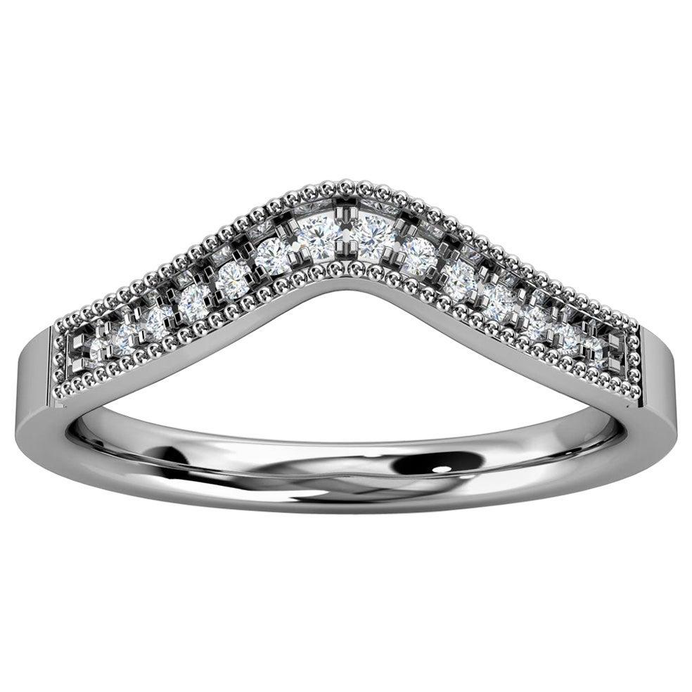 For Sale:  Platinum Eleanor Curve Diamond Ring '1/10 Ct. Tw'