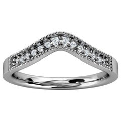 Platinum Eleanor Curve Diamond Ring '1/10 Ct. Tw'