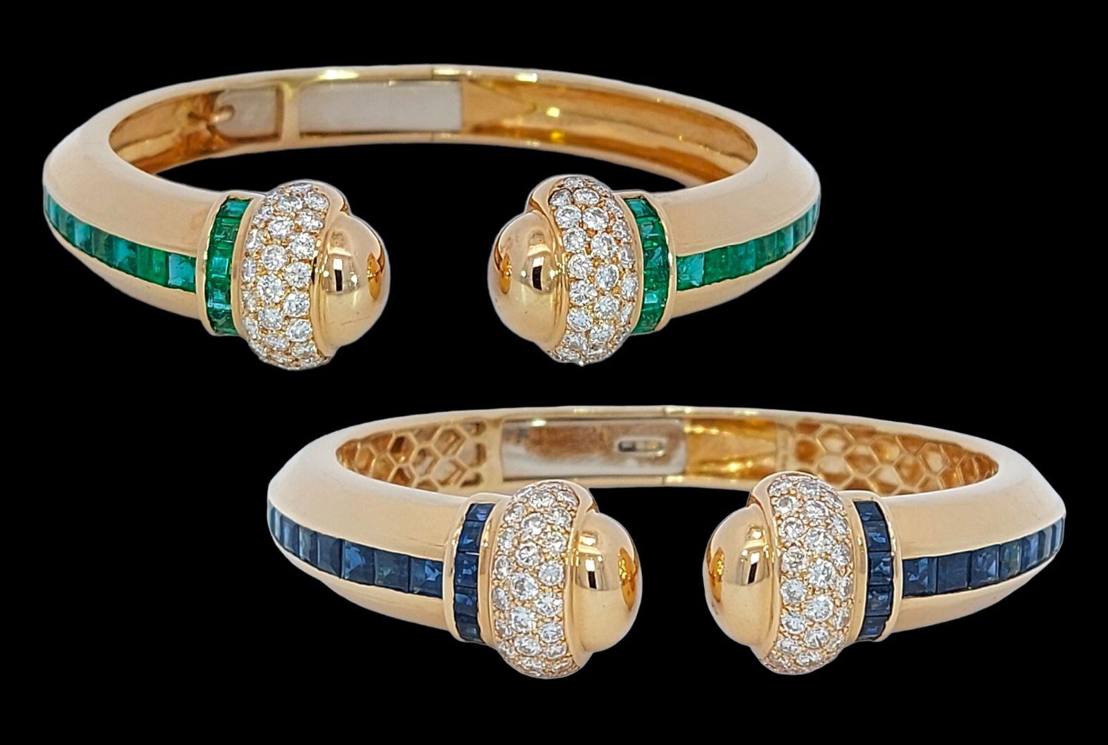 Artisan Platinum Emeral 18.49 Ct & Diamond Ring+18 kt Gold Diamond Earrings+2 Bangles