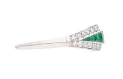 Platinum Emerald and Diamond Ring