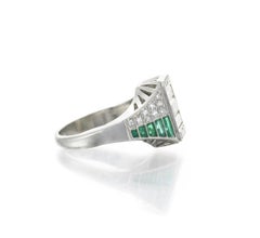 Platinum Emerald and Diamond Ring