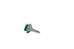 Platinum, Emerald and Diamond Ring
