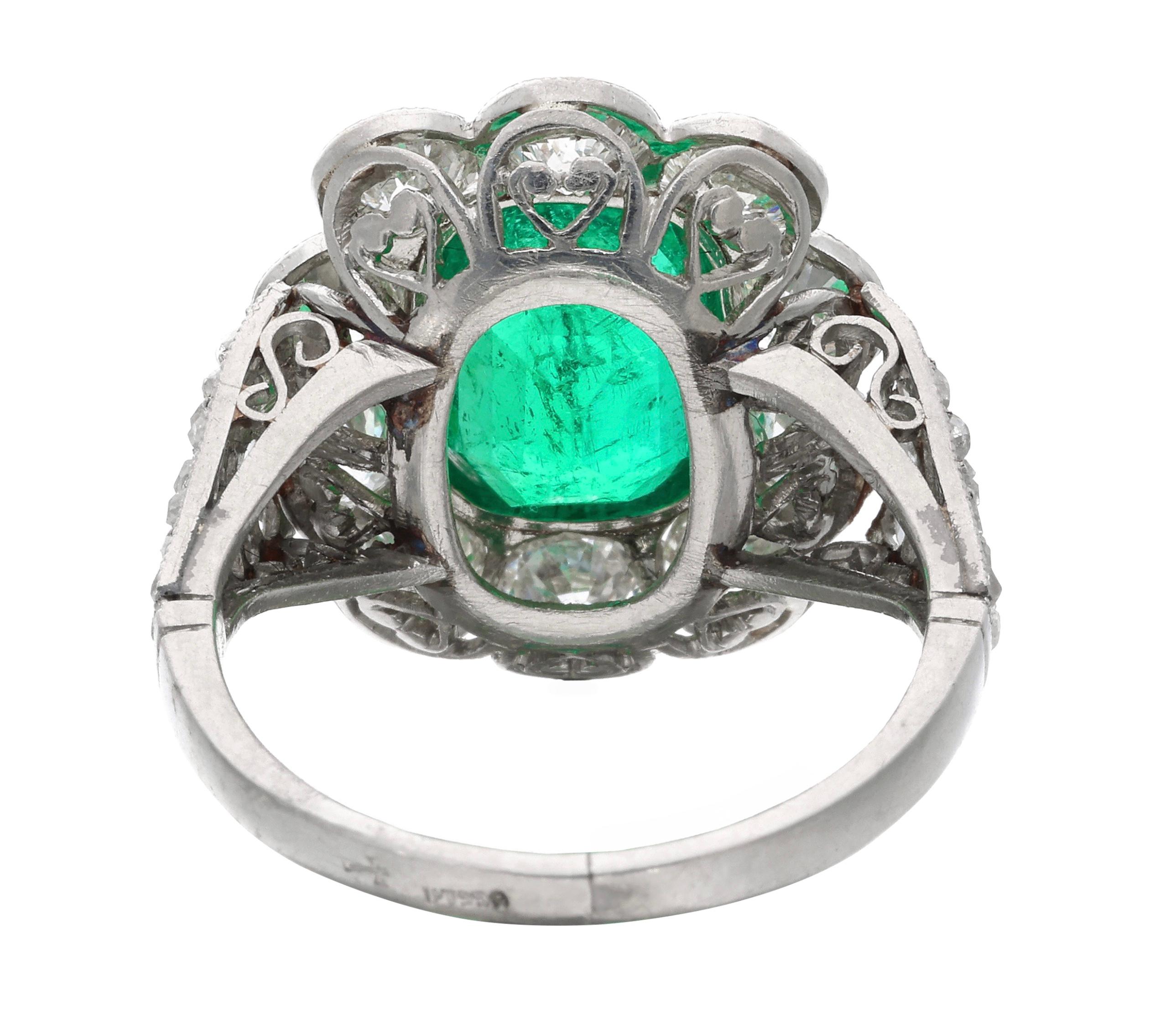 platinum and emerald ring