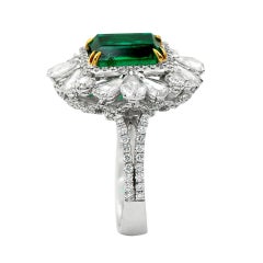 Platinum Emerald Cocktail Ring