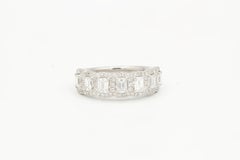 Platinum Emerald Cut Diamond Band