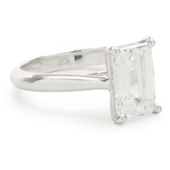 Platinum Emerald Cut Diamond Engagement Ring