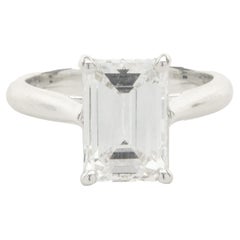 Platinum Emerald Cut Diamond Engagement Ring