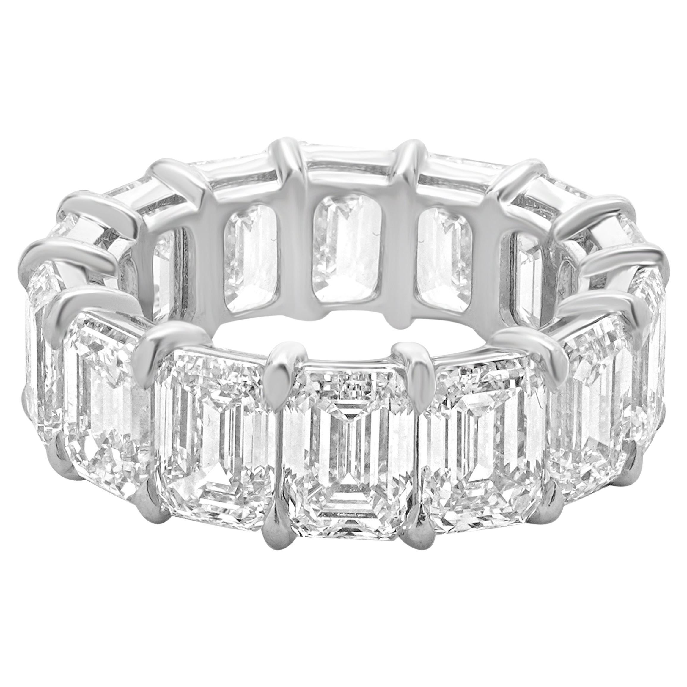 Platinum Emerald Cut Diamond Eternity Band