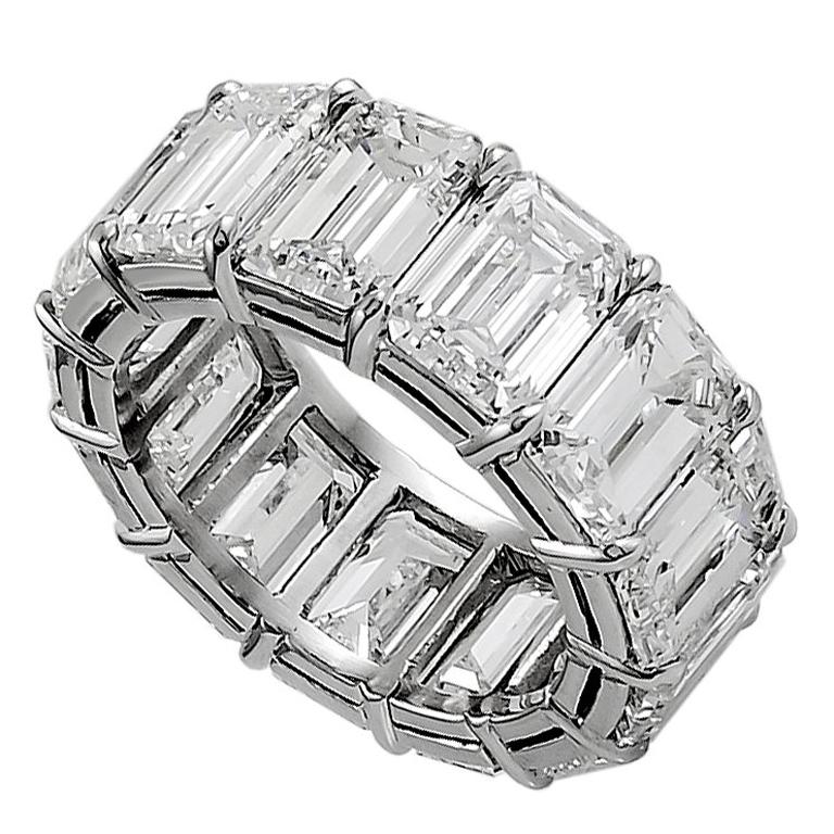Platinum EmeraldCut Diamond Eternity Ring at 1stDibs eternity ring