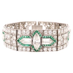 Platin-Smaragd-Diamant-Armband