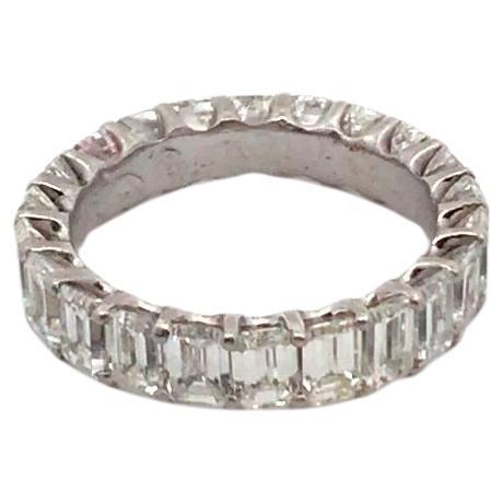 Platinum Emerald Diamond Eternity Band