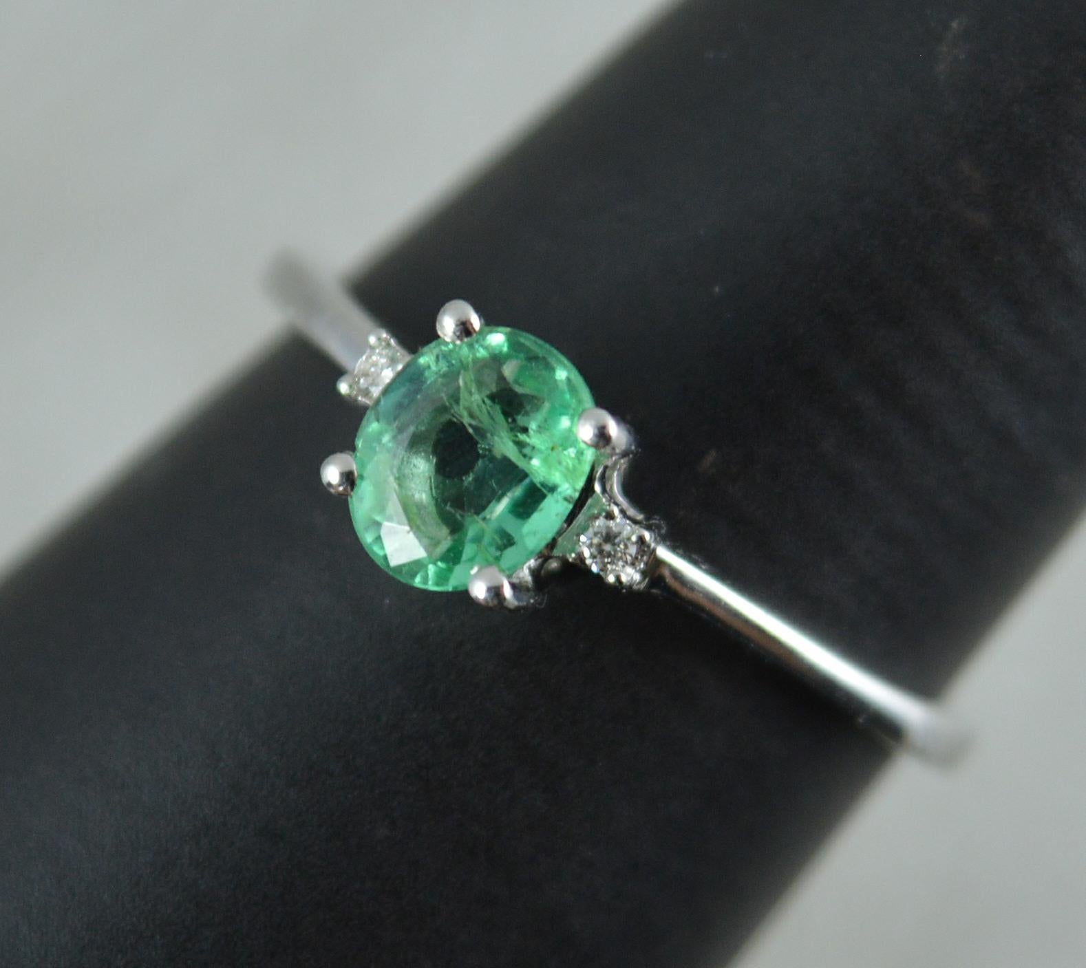 Platinum Emerald and Diamond Trilogy Ring by Lorique 3