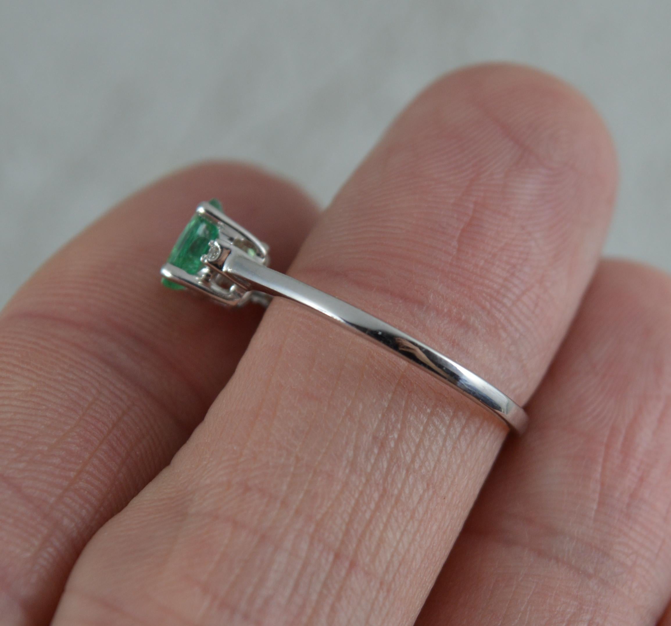 Art Deco Platinum Emerald and Diamond Trilogy Ring by Lorique