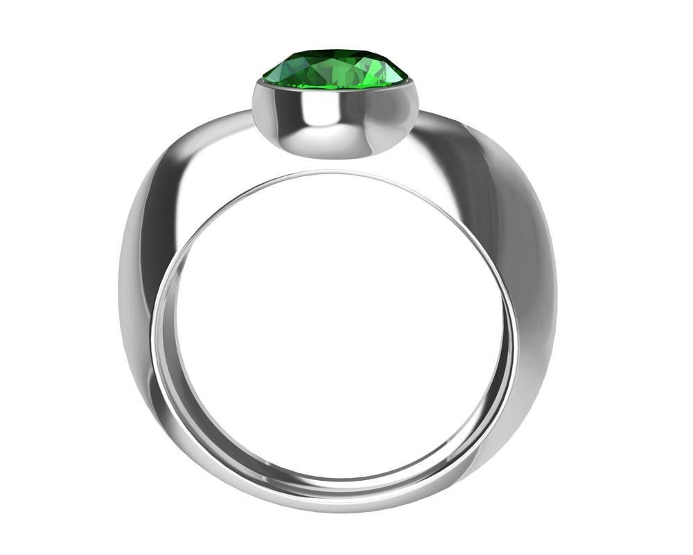 For Sale:  Platinum 1.12 Carat Emerald Sculpture Ring 3