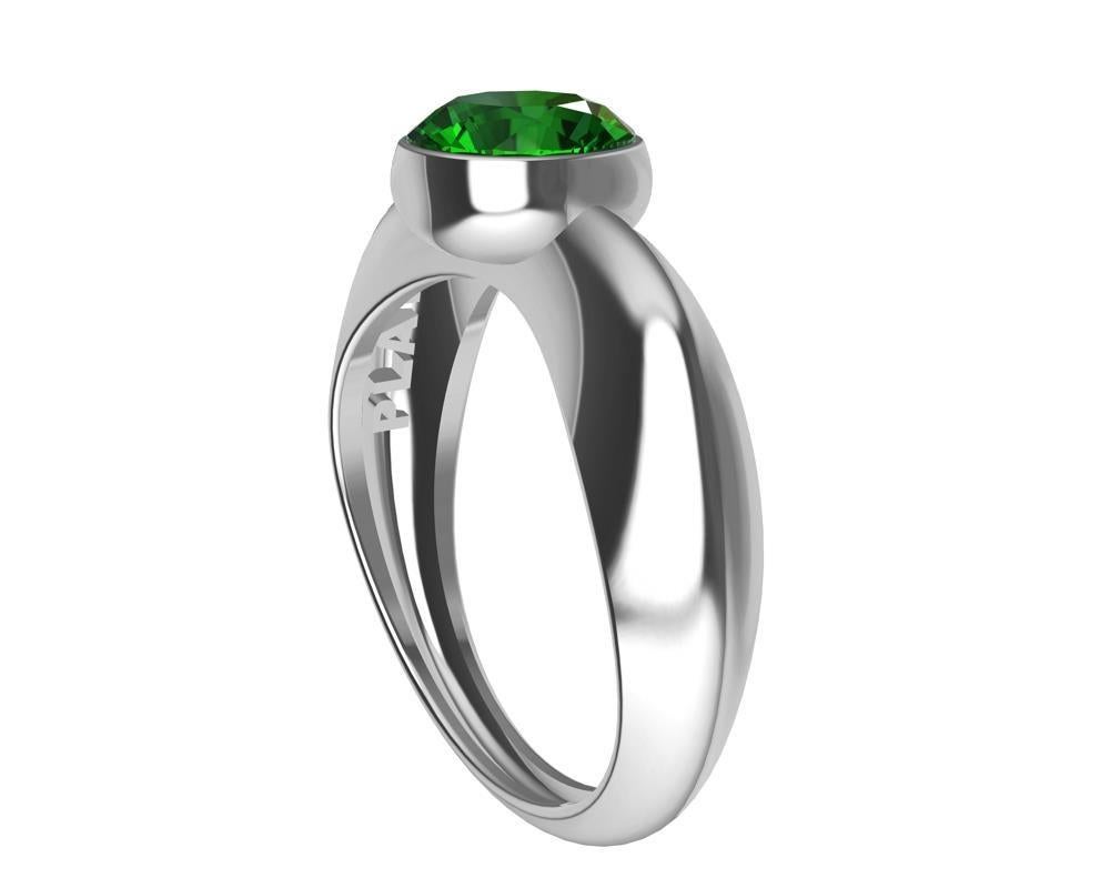 Im Angebot: Platin 1,12 Karat Smaragd-Skulptur-Ring () 5