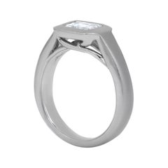 Platinum Engagement Band with 1.10ct Radiant E-vvs1 Diamond in Basel Setting