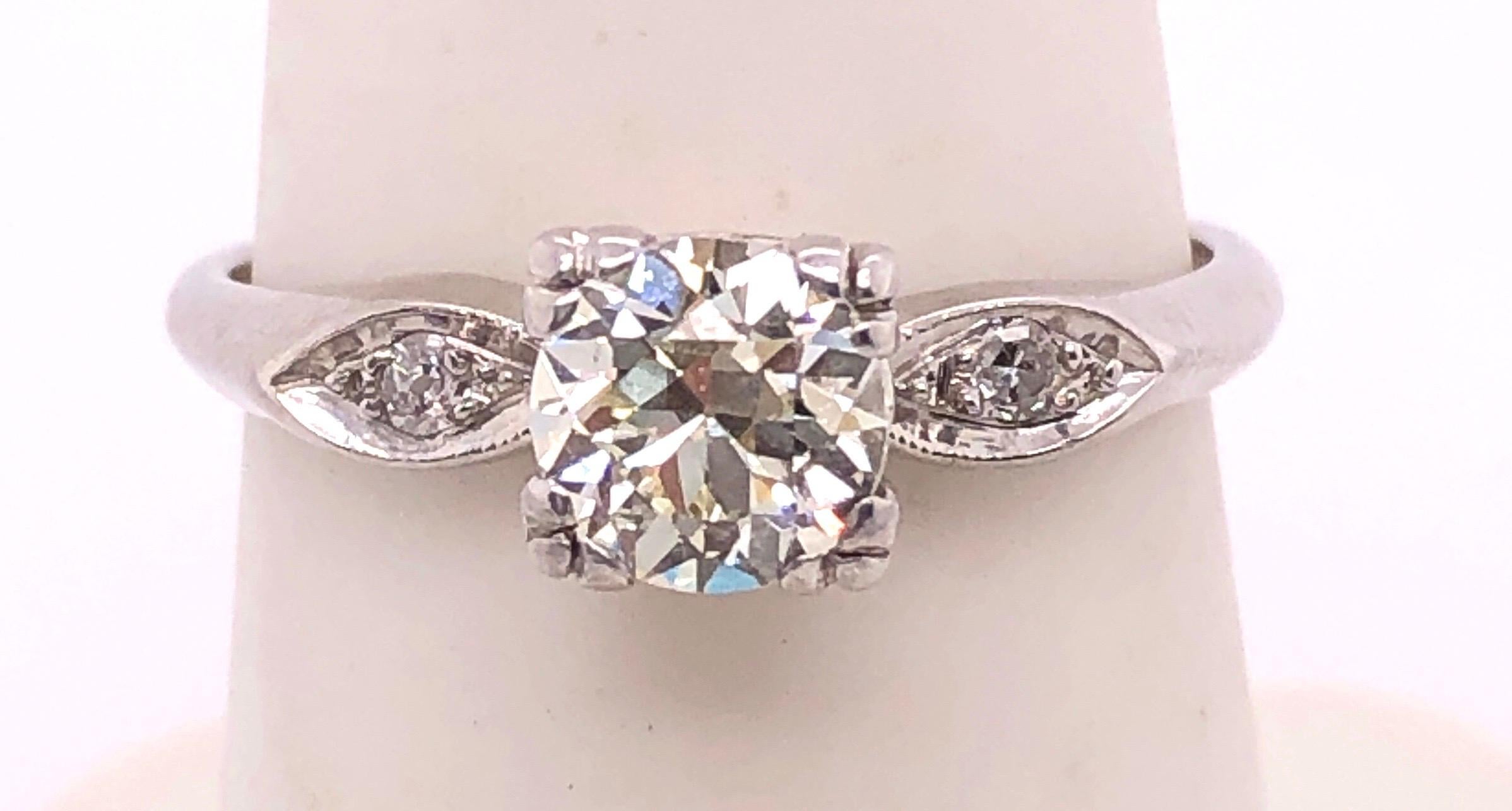 Platinum Engagement Ring 0.80 Total Diamond Weight
Size 6.5 with 2.36 grams total weight.