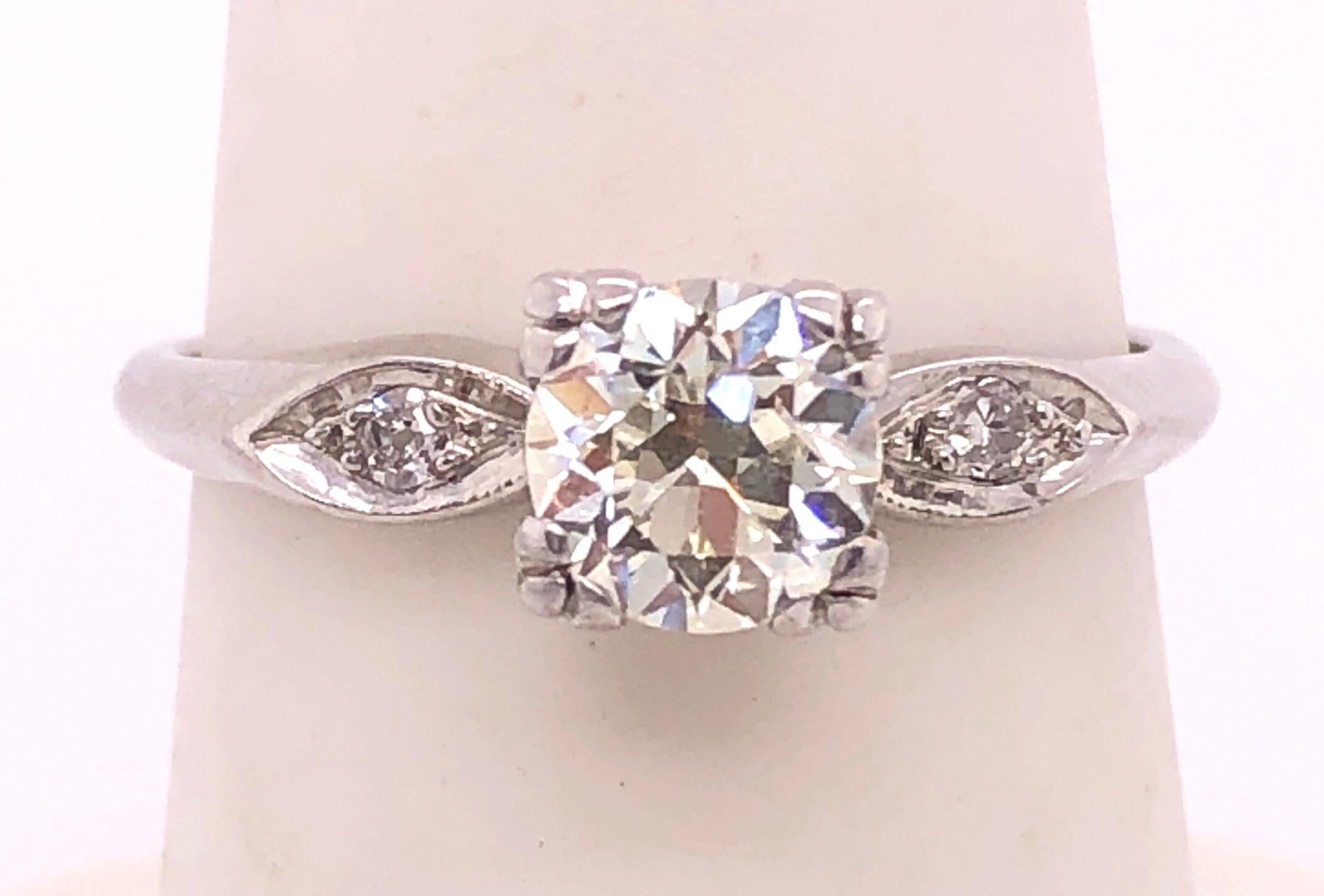 Platinum Engagement Ring .80 Total Diamond Weight In Good Condition For Sale In Stamford, CT