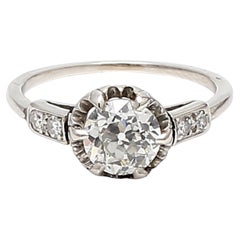 Platinum Engagement Ring with 1.17 Carat Circular Diamonds Size 5.75 J-VS2 GIA