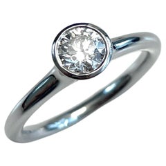 Platinum Engagement Ring with Brilliant Cut Diamond 0.50ct G-vs1