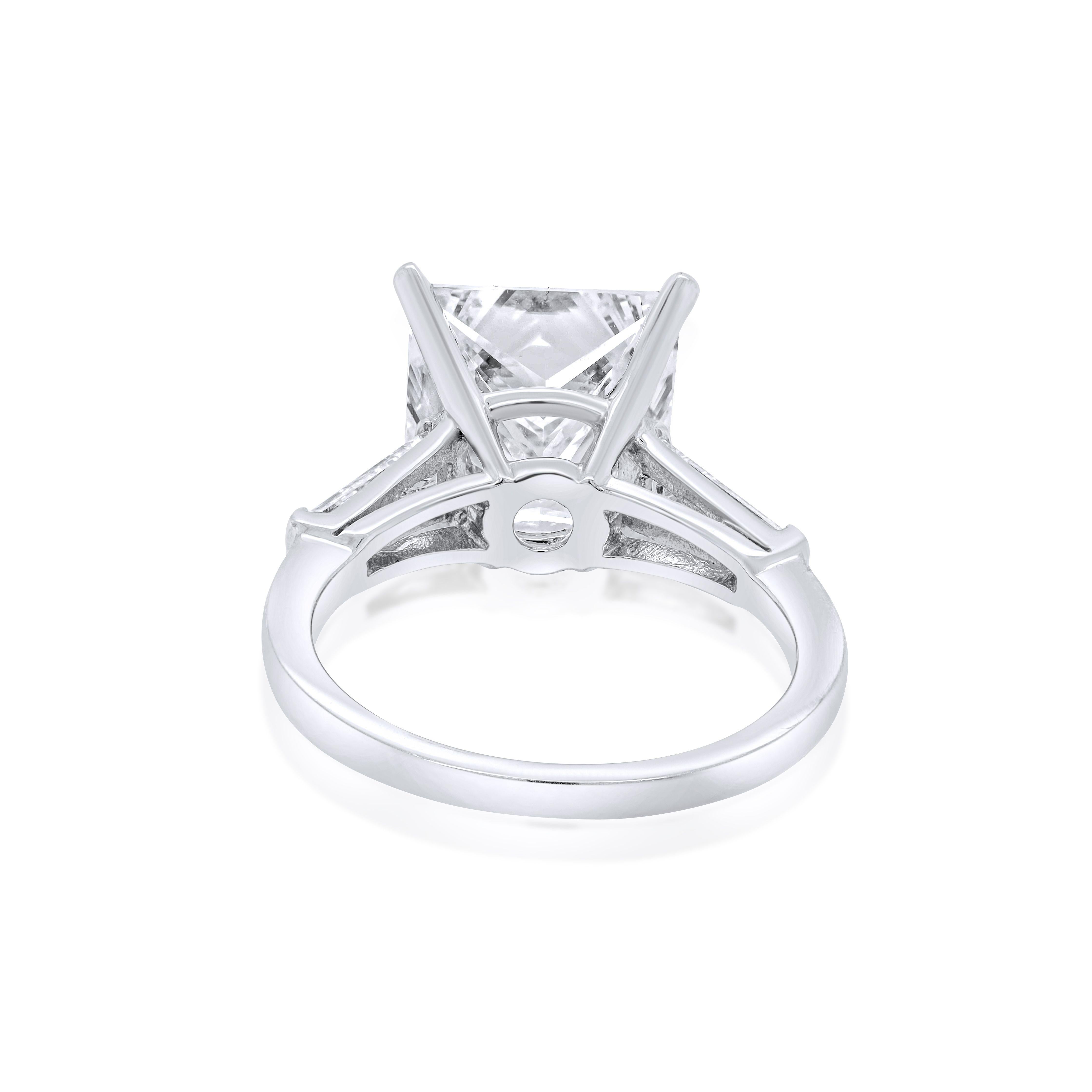 Princess Cut Platinum Engagement Ring with Diamonds