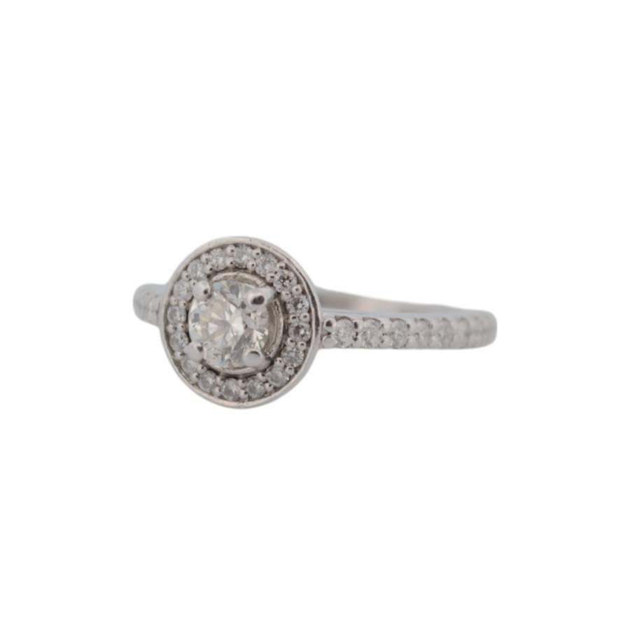 Taille brillant Bague de fiançailles en platine avec diamants naturels pt950 en vente