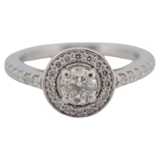 Anillo de compromiso de platino con diamantes naturales pt950