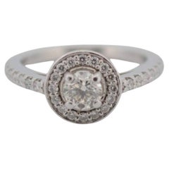 Anello di fidanzamento in platino con diamanti naturali pt950