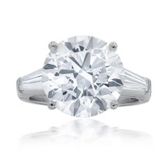 Platinum Engagement Ring with Round and Baguette Diamonds