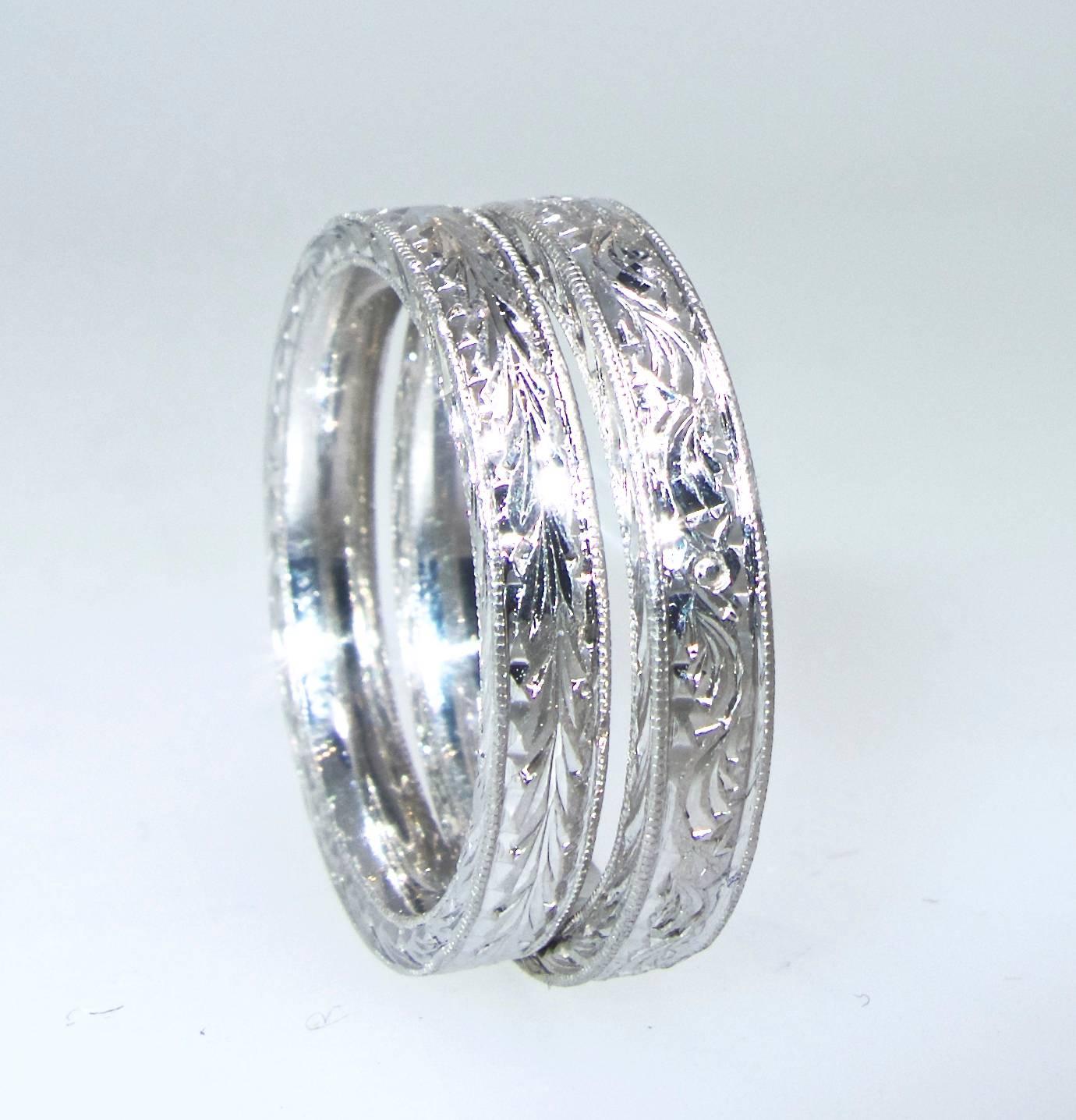 Platinum Engraved Band by Michael Beaudry 4