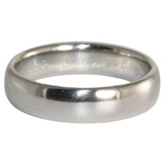 Vintage Platinum Engraved Wedding Band 10.3g