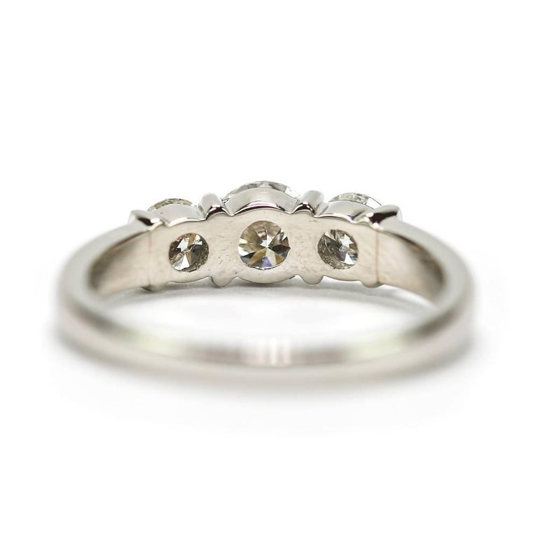 Platinum Est. 1.25 Carat Diamond 3-Stone Trinity Engagement Ring at 1stDibs