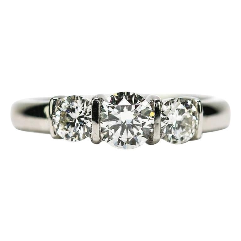 Platinum Est. 1.25 Carat Diamond 3-Stone Trinity Engagement Ring