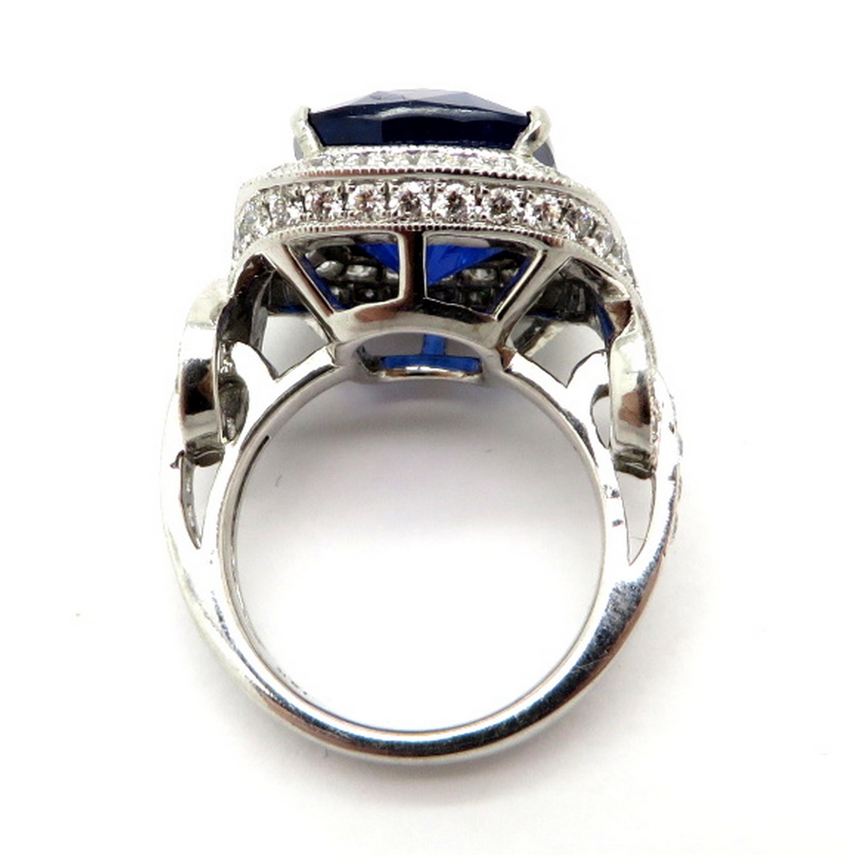 15.38ct Cushion Cut Sapphire Ring For Sale 1