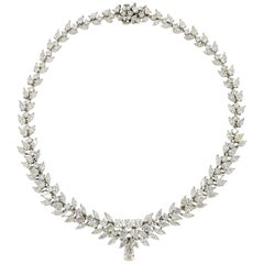 Vintage Platinum Estate 54.84 Carat Diamond Necklace