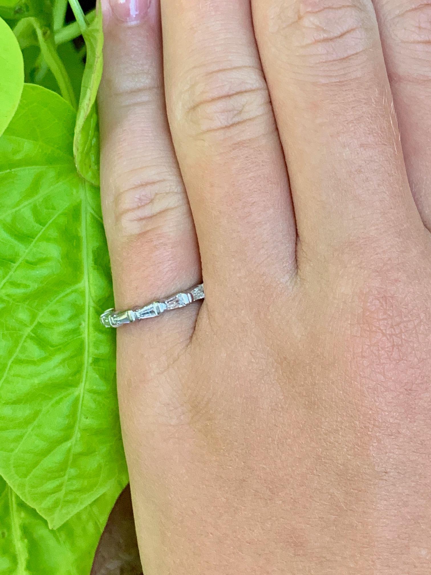 tapered baguette eternity band