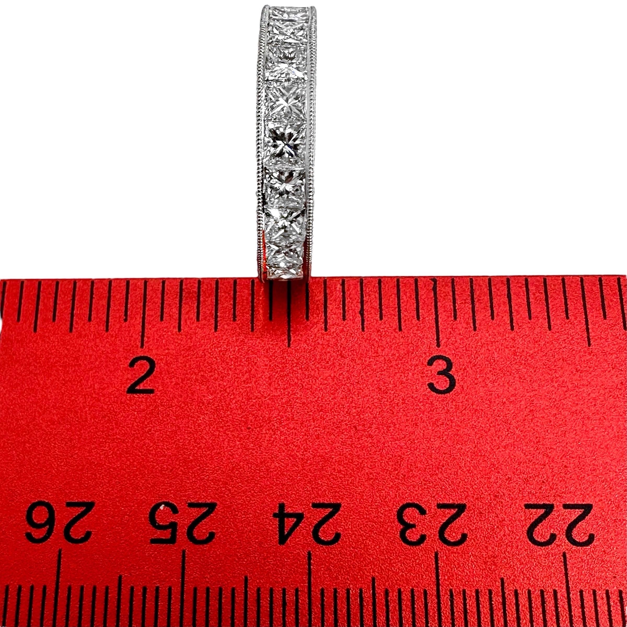 Platinum Eternity Band with Princess Cut Diamonds Weighing 4.42 Ct. Total In Excellent Condition For Sale In Palm Beach, FL