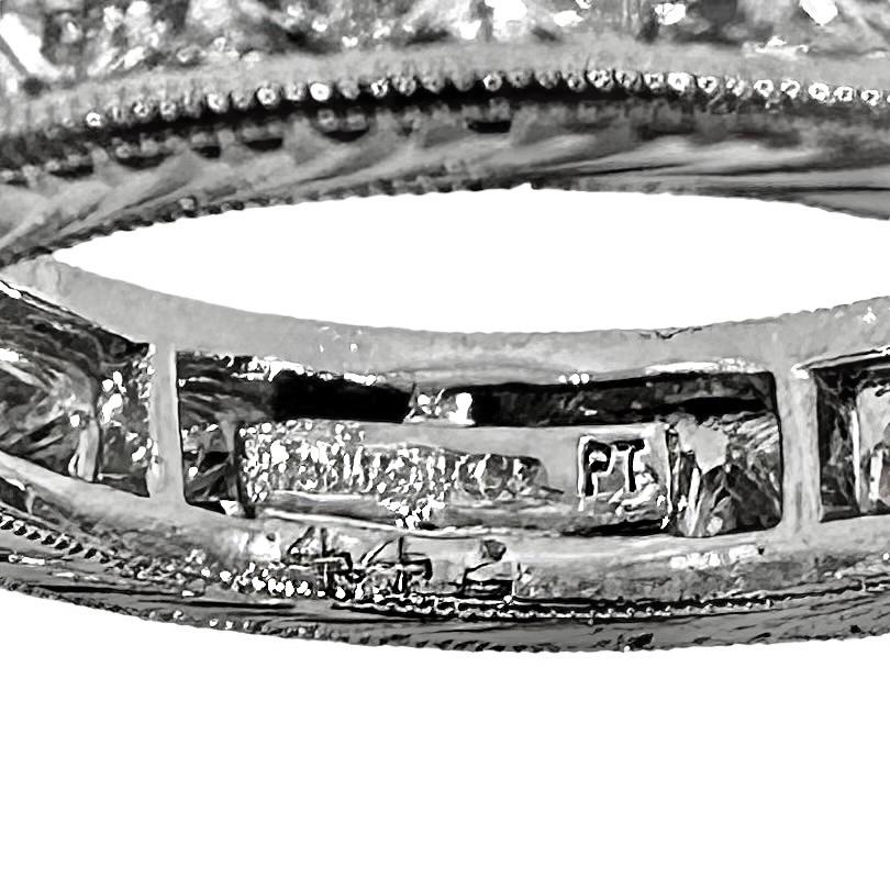 Women's Platinum Eternity Band with Princess Cut Diamonds Weighing 4.42 Ct. Total For Sale